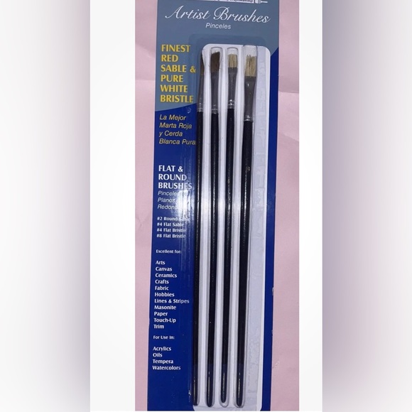 Premier Artist Brushes 4 Piece Set Finest Red Sable & Pure White Bristle NEW - Picture 3 of 8